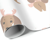 Cadeau Pink Dachshund saucisson chien de Noël Papier de N (Coin rond)