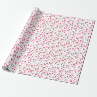 Cadeau Pink Heart Valentine's Day Wrapping Papier