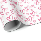 Cadeau Pink Heart Valentine's Day Wrapping Papier (Coin rond)