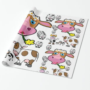 Cadeau Pink Laughing vache enveloppant papier anniversair