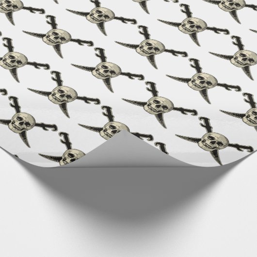 Cadeau Pirate (Crâne) - Papier à envelopper brillant, 30" (Coin)