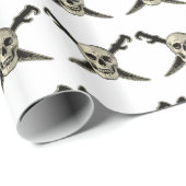 Cadeau Pirate (Crâne) - Papier à envelopper brillant, 30" (Coin rond)