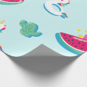 Cadeau Piscine d'été papier d'enveloppement d'anniversair (Coin)