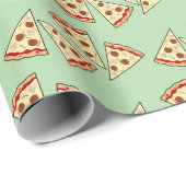 Cadeau Pizza By the Slice Design Wrapping Papier (Coin rond)