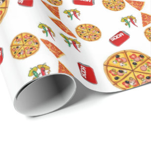 Cadeau Pizza en papier d'emballage brillant
