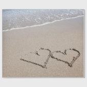 Cadeau Plage Enveloppement Papier Sable Coeurs Plage Mari (Plat)