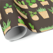 Cadeau Plantes de la maison Cactus sur papier d'enveloppe (Coin rond)