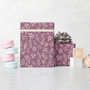 Cadeau Plum bouché de Motif botanique - Rouleau de papier