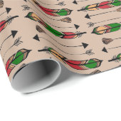Cadeau Plumes et flèches enveloppant papier (Coin rond)