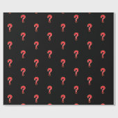 Cadeau Point de question rouge sur le papier d'emballage  (Plat)