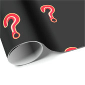 Cadeau Point de question rouge sur le papier d'emballage  (Coin rond)