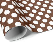 Cadeau Point Polka blanc sur papier à envelopper Brown (Coin rond)