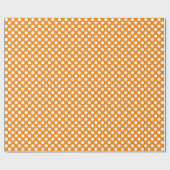 Cadeau Point Polka blanc sur papier d'enveloppement orang (Plat)