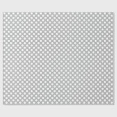 Cadeau Point Polka blanc sur papier enveloppant gris (Plat)
