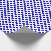 Cadeau Point Polka bleu royal sur papier blanc (Coin)