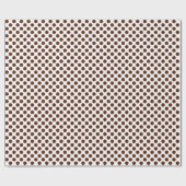 Cadeau Point Polka Brown sur papier à envelopper blanc (Plat)