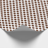Cadeau Point Polka Brown sur papier à envelopper blanc (Coin)