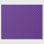 Cadeau Point Polka noir sur papier à envelopper violet (Plat)