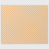 Cadeau Point Polka orange sur papier à envelopper blanc (Plat)