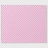 Cadeau Point Polka rose sur papier à envelopper blanc (Plat)