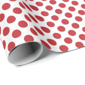 Cadeau Point Polka rouge foncé sur papier à envelopper bl (Coin rond)