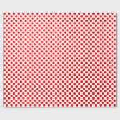 Cadeau Point Polka rouge sur papier à envelopper blanc (Plat)
