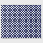 Cadeau Pointe Polka blanche sur papier d'emballage bleu m (Plat)