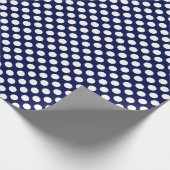 Cadeau Pointe Polka blanche sur papier d'emballage bleu m (Coin)