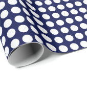 Cadeau Points blancs sur le papier d'enveloppement bleu d (Coin rond)