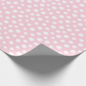 Cadeau Points blancs sur papier à enveloppement rose clai (Coin)