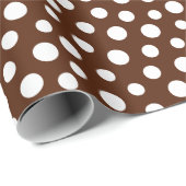 Cadeau Points blancs sur papier à envelopper Brown (Coin rond)