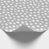 Cadeau Points blancs sur papier à envelopper gris (Coin)