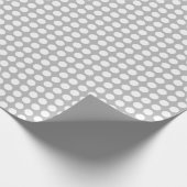 Cadeau Points blancs sur papier à envelopper gris (Coin)