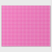 Cadeau Points blancs sur papier enveloppant rose chaud (Plat)