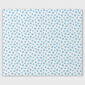 Cadeau Points bleus clairs sur papier à envelopper blanc (Plat)