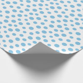 Cadeau Points bleus clairs sur papier à envelopper blanc (Coin)