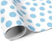 Cadeau Points bleus clairs sur papier à envelopper blanc (Coin rond)