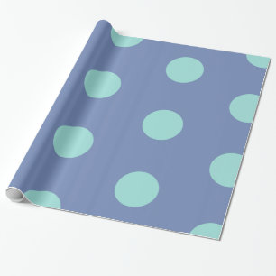 Cadeau Points bleus en papier à envelopper brillant