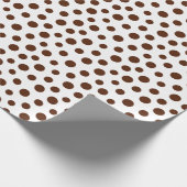 Cadeau Points Brown sur papier à enveloppement blanc (Coin)