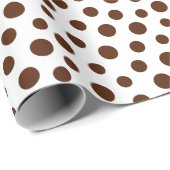 Cadeau Points Brown sur papier à enveloppement blanc (Coin rond)