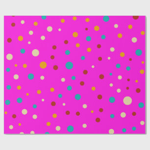 Cadeau Points colorés Papier à enveloppement rose