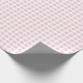 Cadeau Points rose pâle sur papier à envelopper blanc (Coin)