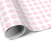 Cadeau Points rose pâle sur papier à envelopper blanc (Coin rond)