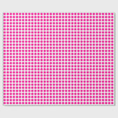 Cadeau Points roses chauds sur papier à envelopper blanc (Plat)