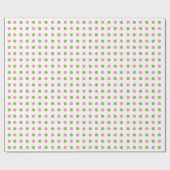 Cadeau Points roses de papier d'emballage petits et verts (Plat)