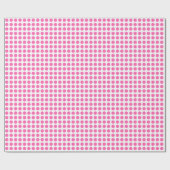 Cadeau Points roses sur papier à envelopper blanc (Plat)