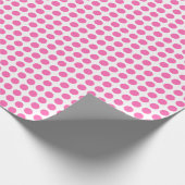 Cadeau Points roses sur papier à envelopper blanc (Coin)