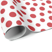 Cadeau Points rouges sombres sur papier à envelopper blan (Coin rond)