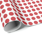 Cadeau Points rouges sombres sur papier à envelopper blan (Coin rond)