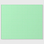 Cadeau Points verts clairs sur papier à envelopper blanc (Plat)